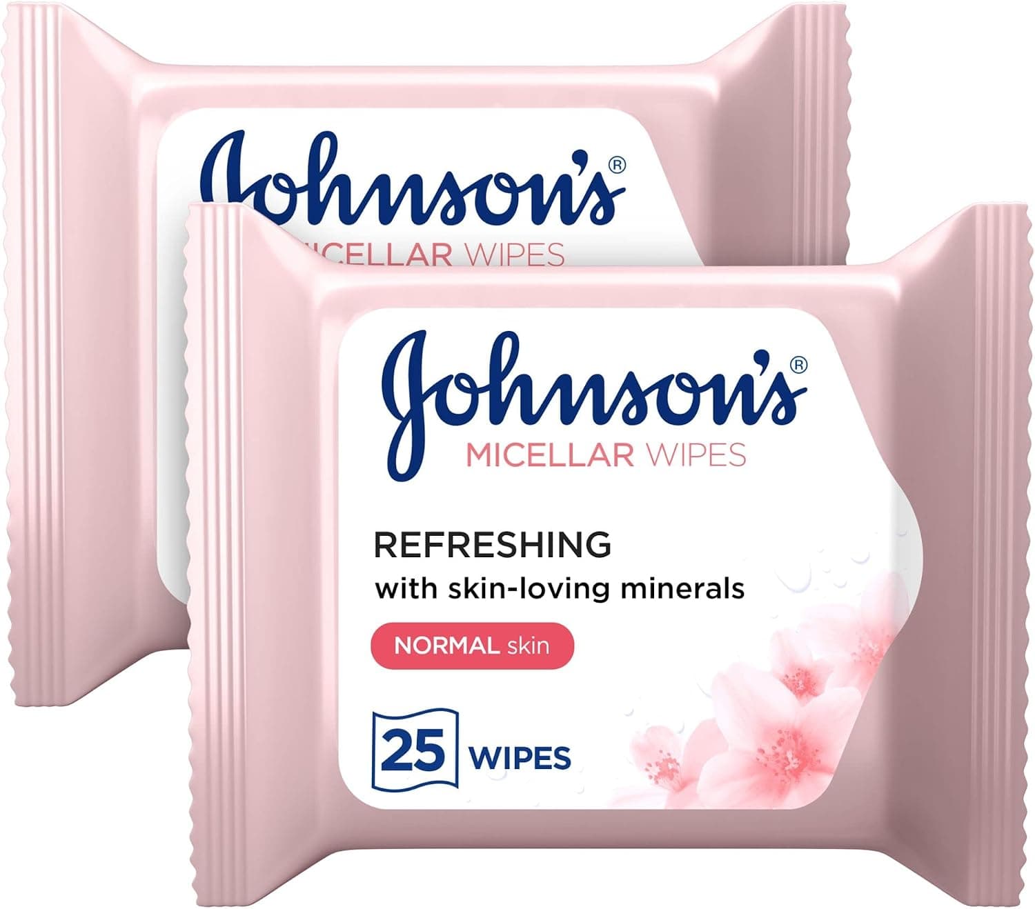 دستمال مرطوب میسلار پاککننده آرایش Johnson & Johnson مناسب پوست معمولی بسته 2x25 عدد دستمال مرطوب میسلار پاککننده آرایش Johnson & Johnson مناسب پوست معمولی بسته 2x25 عدد