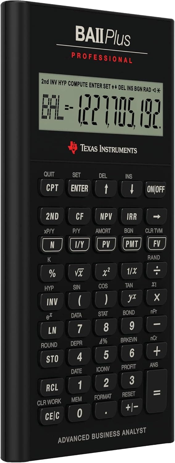 ماشینحساب مالی TEXAS INSTRUMENTS با نمایشگر ۱۰ رقمی مدل BA II Plus Professional ماشینحساب مالی TEXAS INSTRUMENTS با نمایشگر ۱۰ رقمی مدل BA II Plus Professional