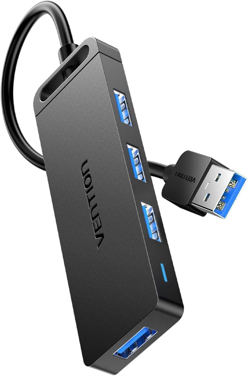 هاب USB 3.0 فوق نازک VENTION پشتیبانی شارژ ۴ پورت ۱ متری هاب USB 3.0 فوق نازک VENTION پشتیبانی شارژ ۴ پورت ۱ متری