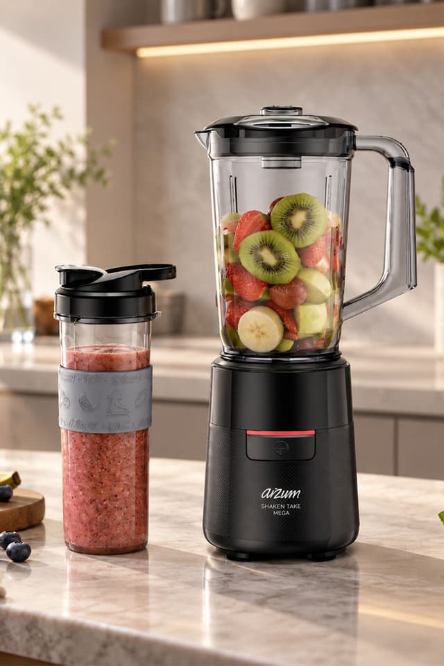 مخلوطکن پارچی Arzum مدل AR1193 مشکی 500 W با پارچ 1 L و بطری 550 ml مخلوطکن پارچی Arzum مدل AR1193 مشکی 500 W با پارچ 1 L و بطری 550 ml