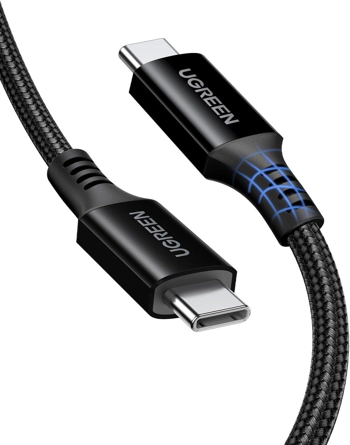 کابل UGREEN USB C به USB C 3 متری 100 وات شارژ سریع بافته کابل UGREEN USB C به USB C 3 متری 100 وات شارژ سریع بافته