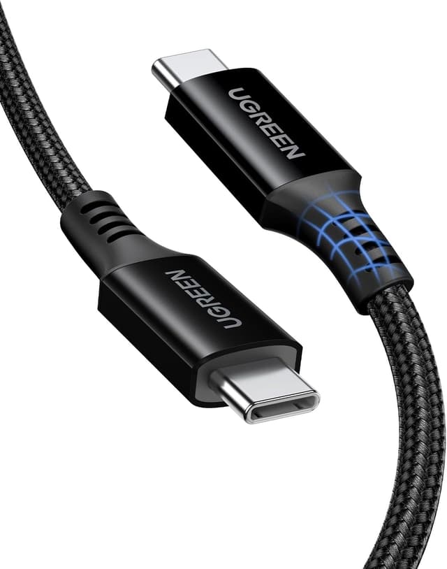 کابل UGREEN USB C به USB C 3 متری 100 وات شارژ سریع بافته کابل UGREEN USB C به USB C 3 متری 100 وات شارژ سریع بافته