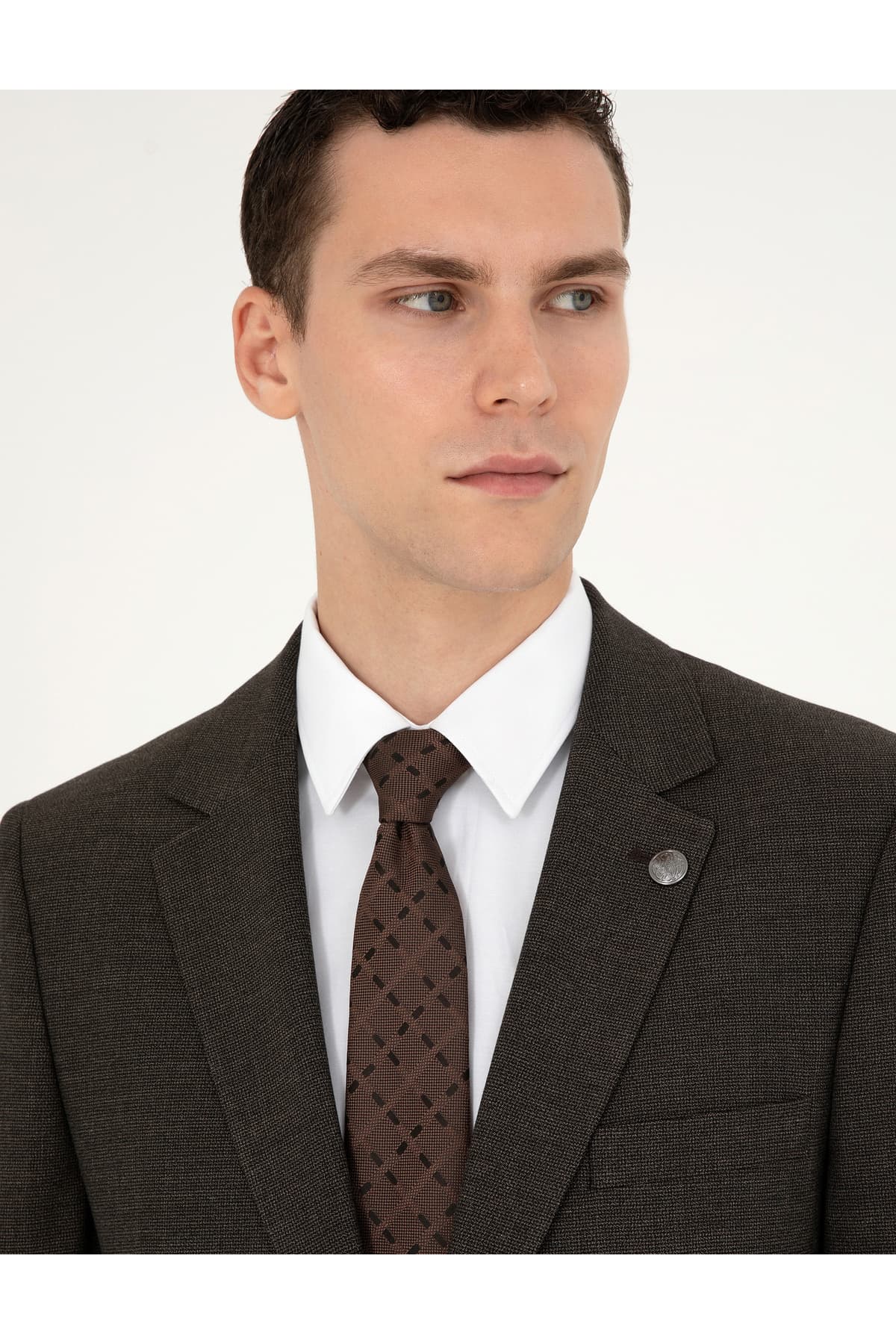 کت و شلوار مردانه Pierre Cardin قهوهای فیت باریک مدل 50292221-VR029 کت و شلوار مردانه Pierre Cardin قهوهای فیت باریک مدل 50292221-VR029