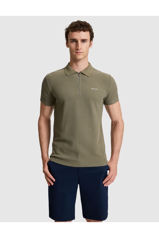 تیشرت یقهپولو زیپدار فیت اسلیم Pierre Cardin خاکی مدل 50327860-VR027 تیشرت یقهپولو زیپدار فیت اسلیم Pierre Cardin خاکی مدل 50327860-VR027