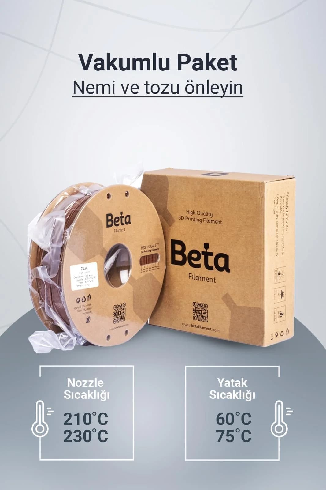 فیلامنت Beta Filament مدل PLA+ قهوهای فیلامنت Beta Filament مدل PLA+ قهوهای