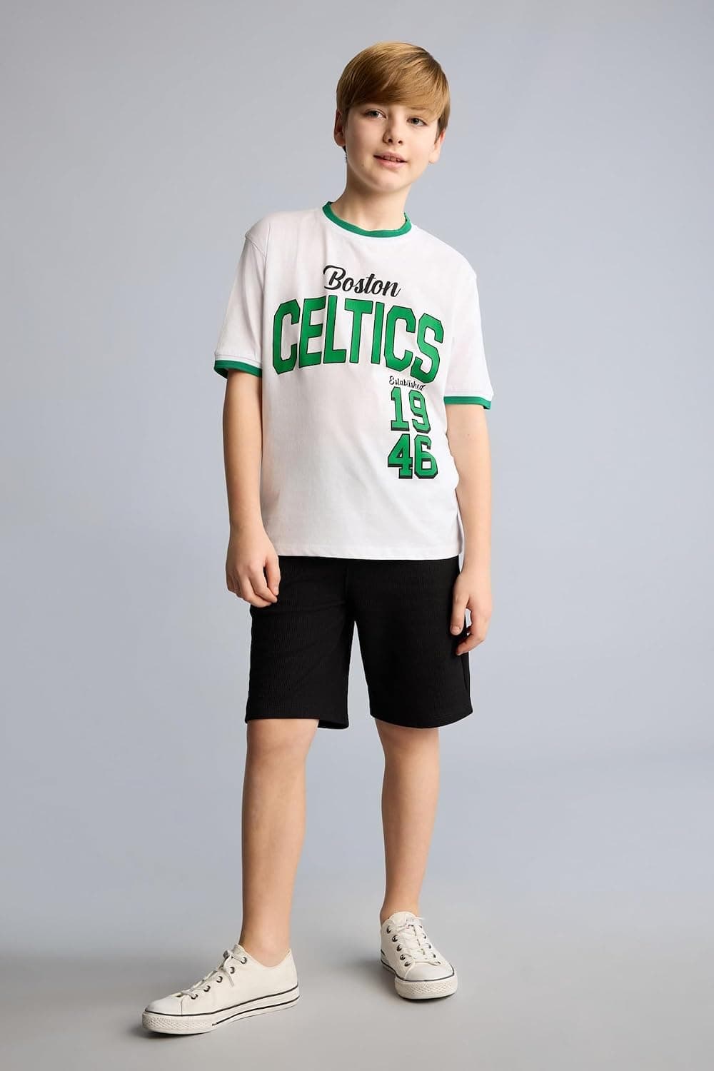 تیشرت پسرانه DeFacto %100 نخی NBA Boston Celtics یقه گرد رگولار فیت مدل H2899A826HS تیشرت پسرانه DeFacto %100 نخی NBA Boston Celtics یقه گرد رگولار فیت مدل H2899A826HS