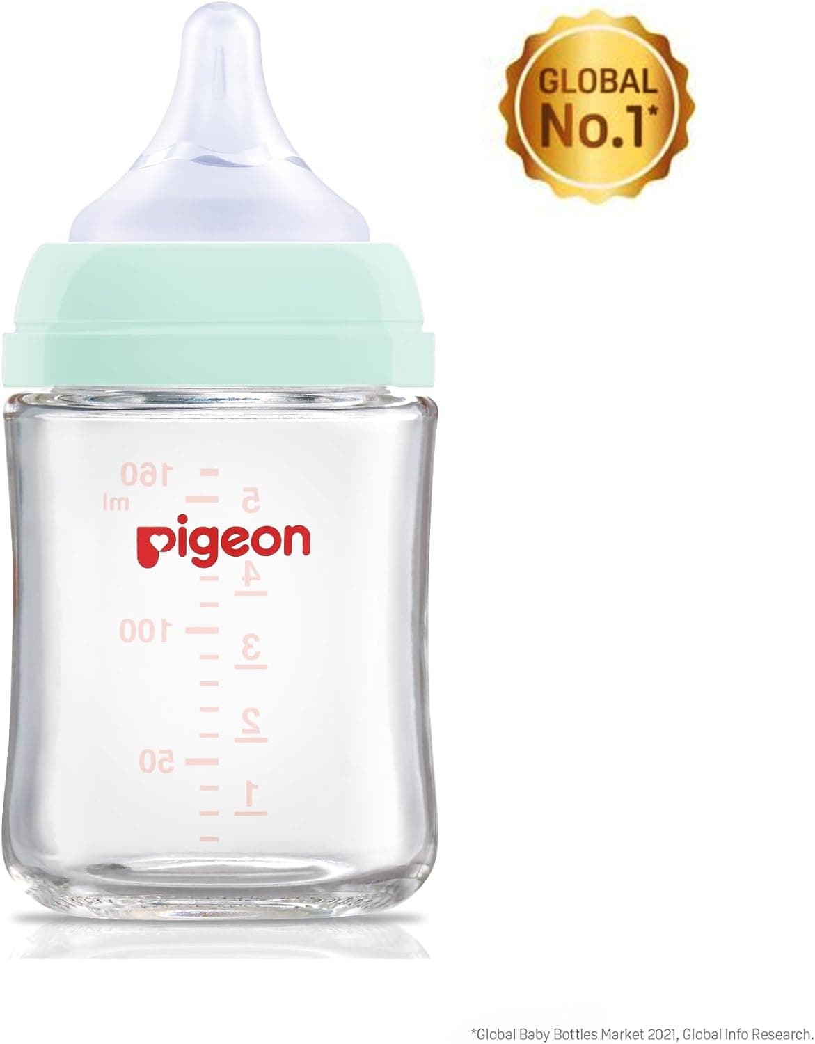 شیشه شیر نوزاد Pigeon دهانه پهن ضدنفخ 160ml شیشه شیر نوزاد Pigeon دهانه پهن ضدنفخ 160ml