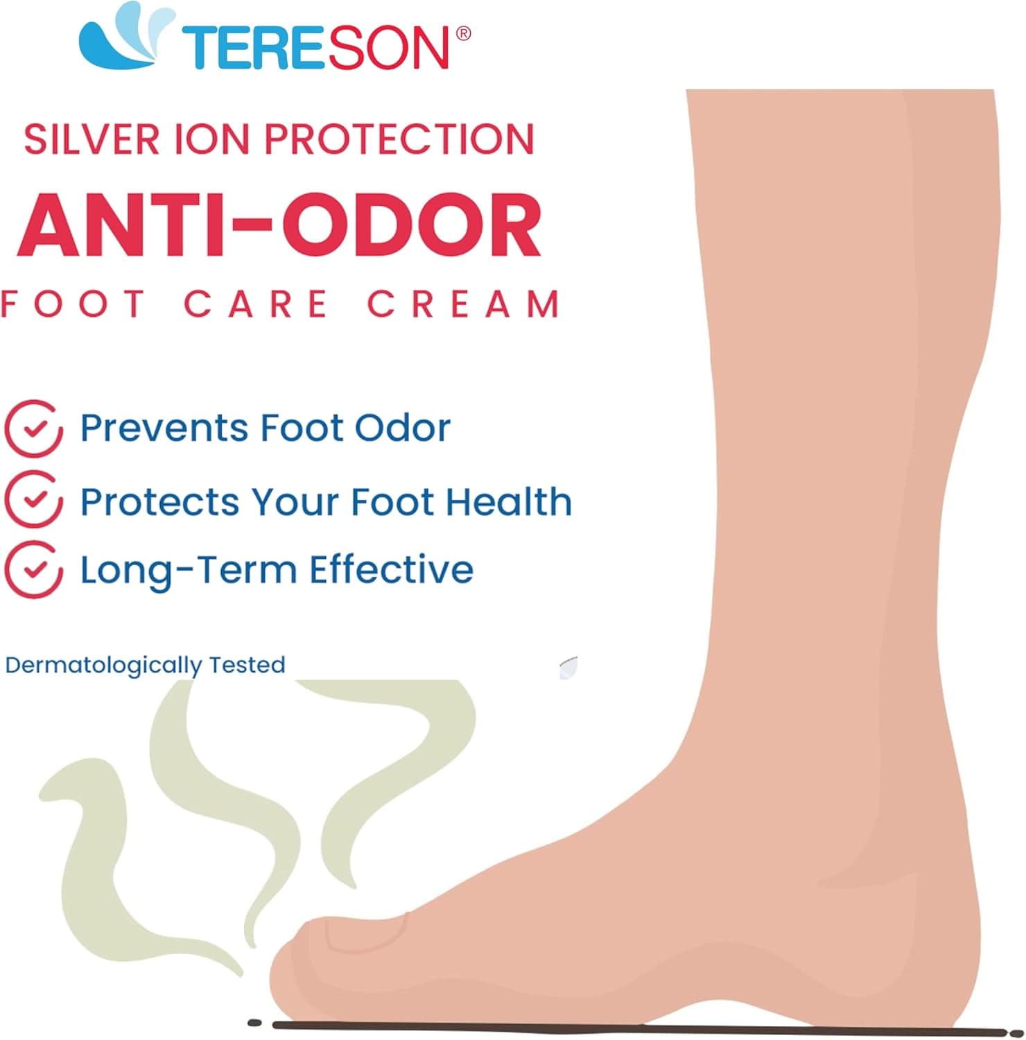 کرم مراقبت از پا Tereson ضد بو با محافظ یون نقره 50ml کرم مراقبت از پا Tereson ضد بو با محافظ یون نقره 50ml