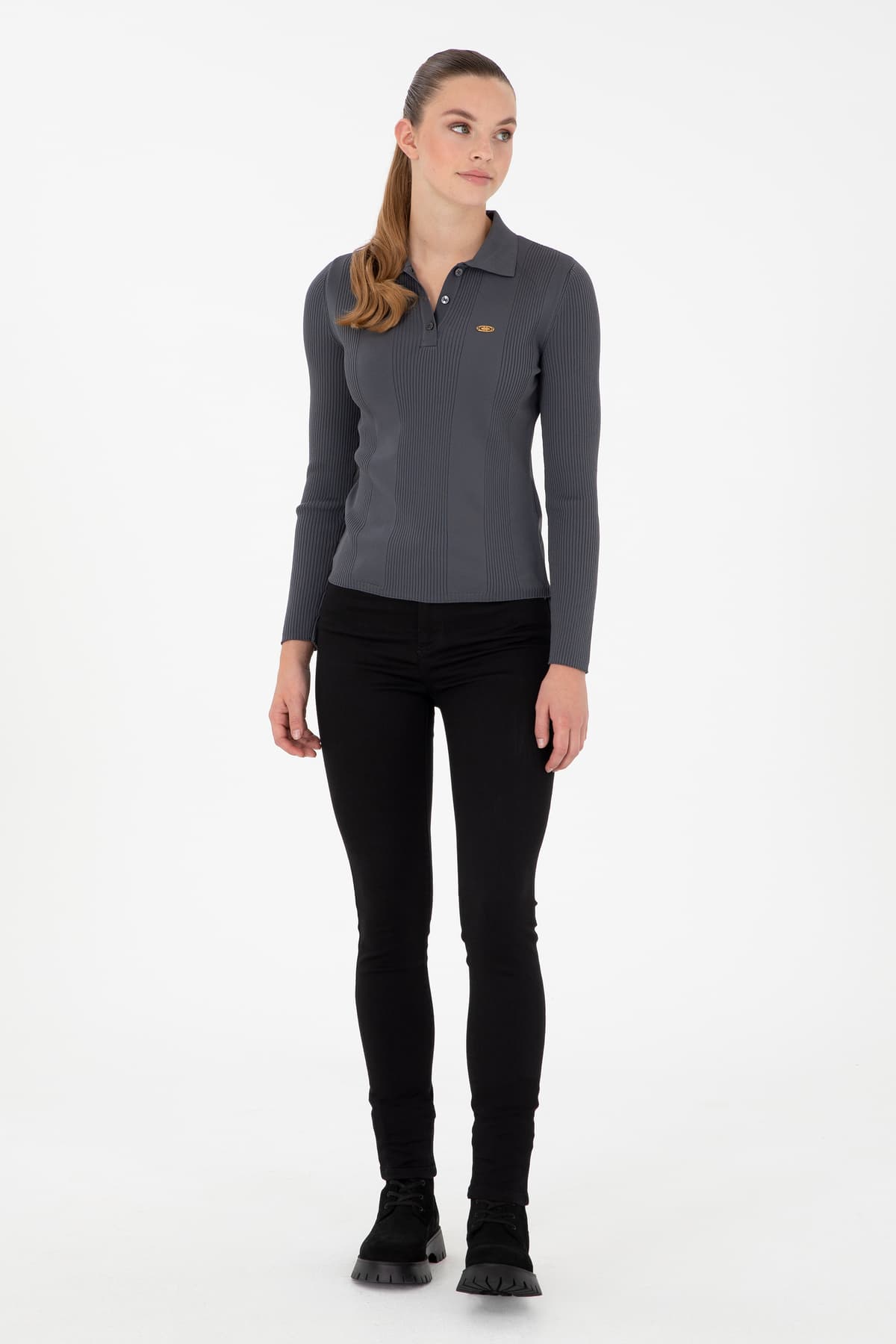 پلیور زنانه U.S. Polo Assn. یقه پولو رنگ آنتراسیت مدل 50297087-VR006 پلیور زنانه U.S. Polo Assn. یقه پولو رنگ آنتراسیت مدل 50297087-VR006