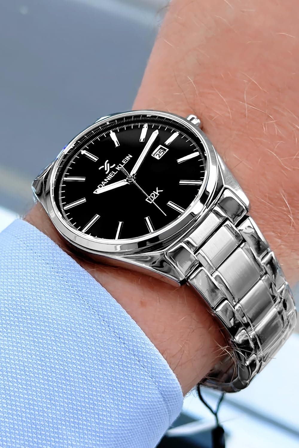 ساعت مچی مردانه Daniel Klein بند فولادی نقرهای مشکی ضد آب مدل DKE2157 ساعت مچی مردانه Daniel Klein بند فولادی نقرهای مشکی ضد آب مدل DKE2157
