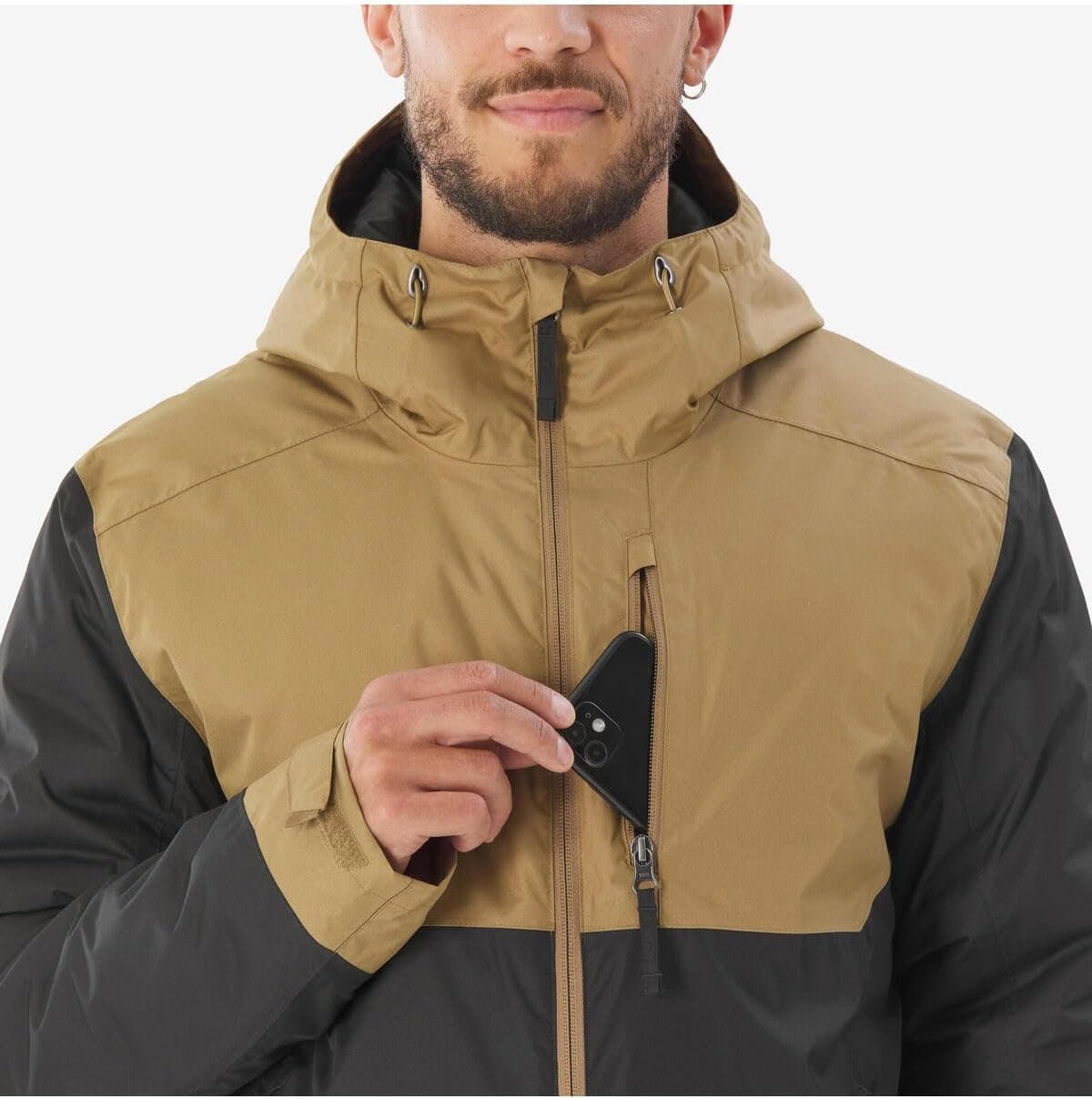 کاپشن کوهنوردی ضدآب مردانه Decathlon Quechua قهوهای مدل NH500-10 °C، سایز S کاپشن کوهنوردی ضدآب مردانه Decathlon Quechua قهوهای مدل NH500-10 °C، سایز S