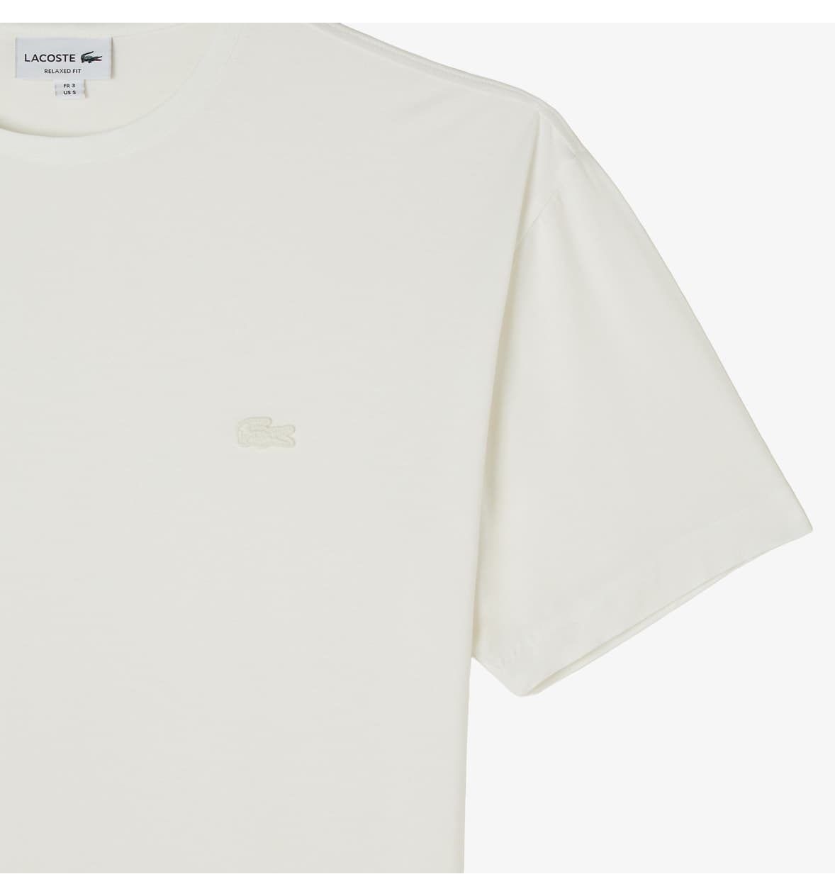 تیشرت مردانه Lacoste فیت ریلکس یقه گرد سفید تیشرت مردانه Lacoste فیت ریلکس یقه گرد سفید