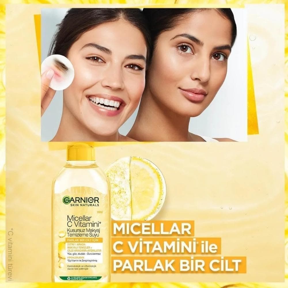 محلول پاک کننده آرایش Garnier Micellar با ویتامین C 400 ml محلول پاک کننده آرایش Garnier Micellar با ویتامین C 400 ml