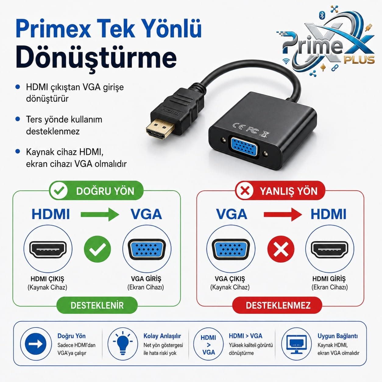 مبدل HDMI به VGA PrimeX Plus با HDMI نر و VGA ماده، 30 cm، Full HD، مدل PX-1240S مبدل HDMI به VGA PrimeX Plus با HDMI نر و VGA ماده، 30 cm، Full HD، مدل PX-1240S