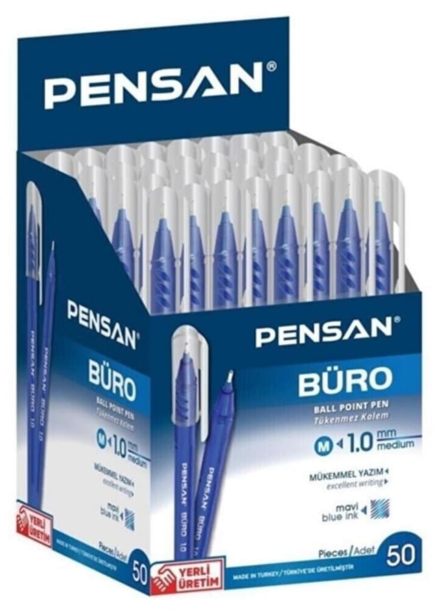خودکار Pensan آبی 1mm بسته 50 عددی خودکار Pensan آبی 1mm بسته 50 عددی