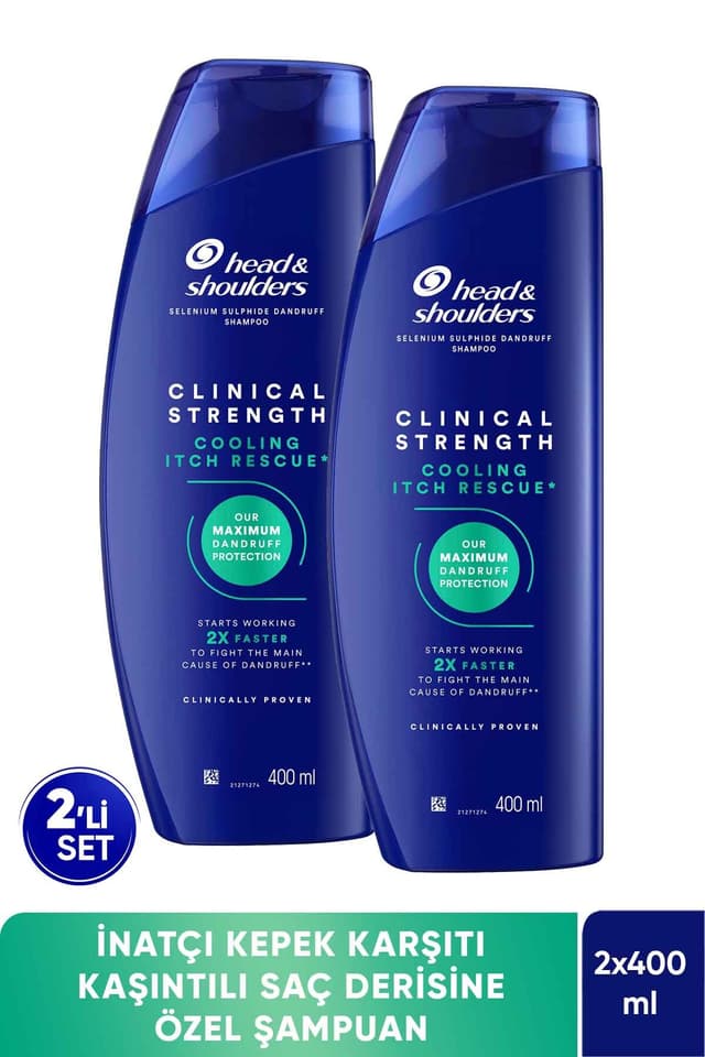 شامپو ضدخارش خنککننده Head & Shoulders Clinical Strength Cooling Itch Rescue 400 ml x2 شامپو ضدخارش خنککننده Head & Shoulders Clinical Strength Cooling Itch Rescue 400 ml x2