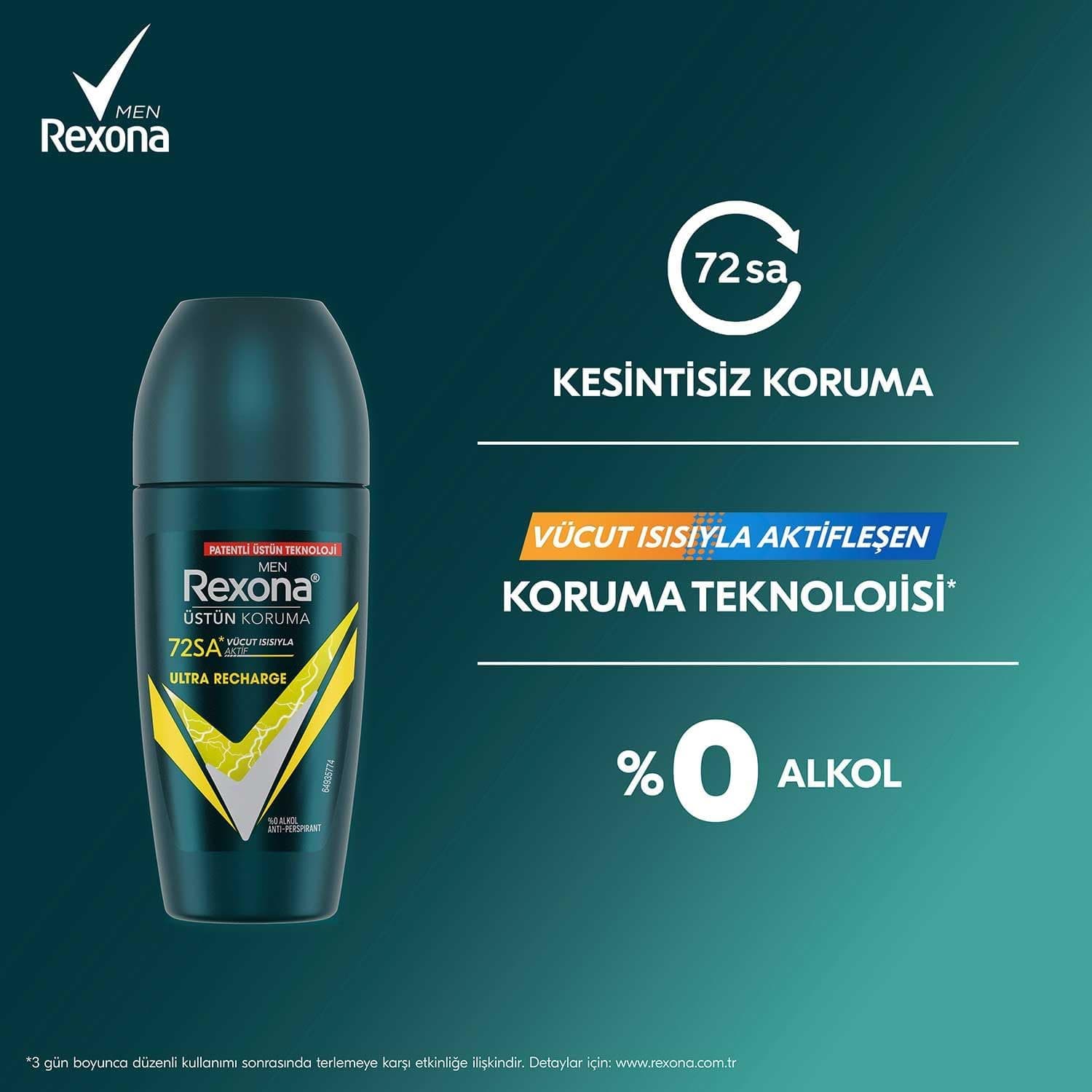 دئودورانت رولآن مردانه Rexona مدل Ultra Recharge، 50 میلیلیتر دئودورانت رولآن مردانه Rexona مدل Ultra Recharge، 50 میلیلیتر
