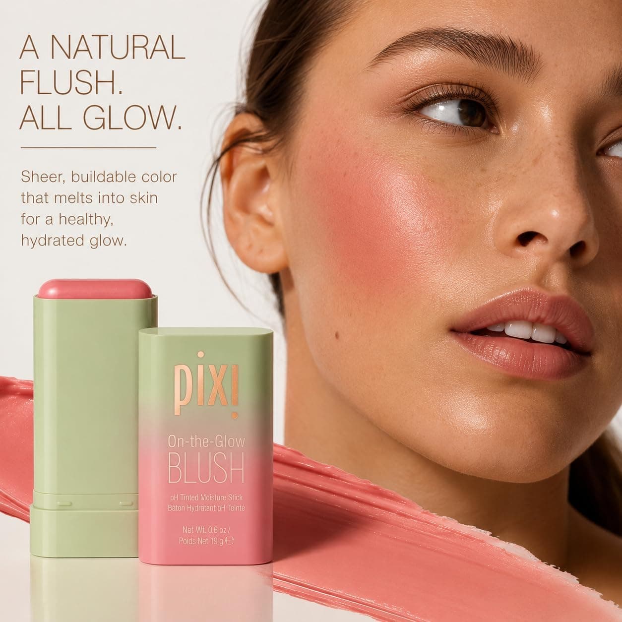 رژگونه استیکی لب و گونه Pixi مدل On-the-Glow CheekTone، آبرسان رنگی واکنشپذیر با pH، 19g رژگونه استیکی لب و گونه Pixi مدل On-the-Glow CheekTone، آبرسان رنگی واکنشپذیر با pH، 19g