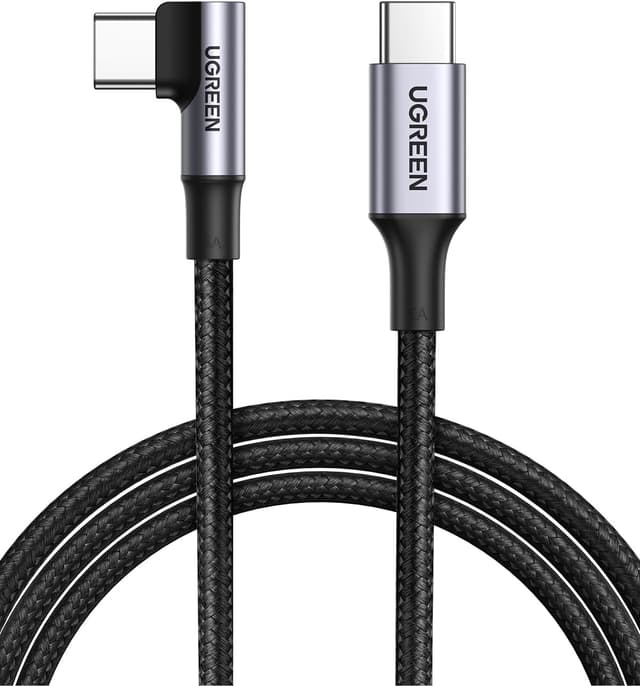 کابل UGREEN USB C زاویهدار 3M 100W شارژ سریع بافتهشده کابل UGREEN USB C زاویهدار 3M 100W شارژ سریع بافتهشده