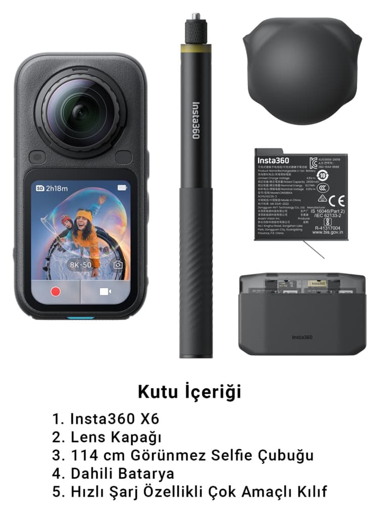 دوربین اکشن 360 درجه Insta360 مدل X6 Essentials 8K 50 FPS مشکی دوربین اکشن 360 درجه Insta360 مدل X6 Essentials 8K 50 FPS مشکی