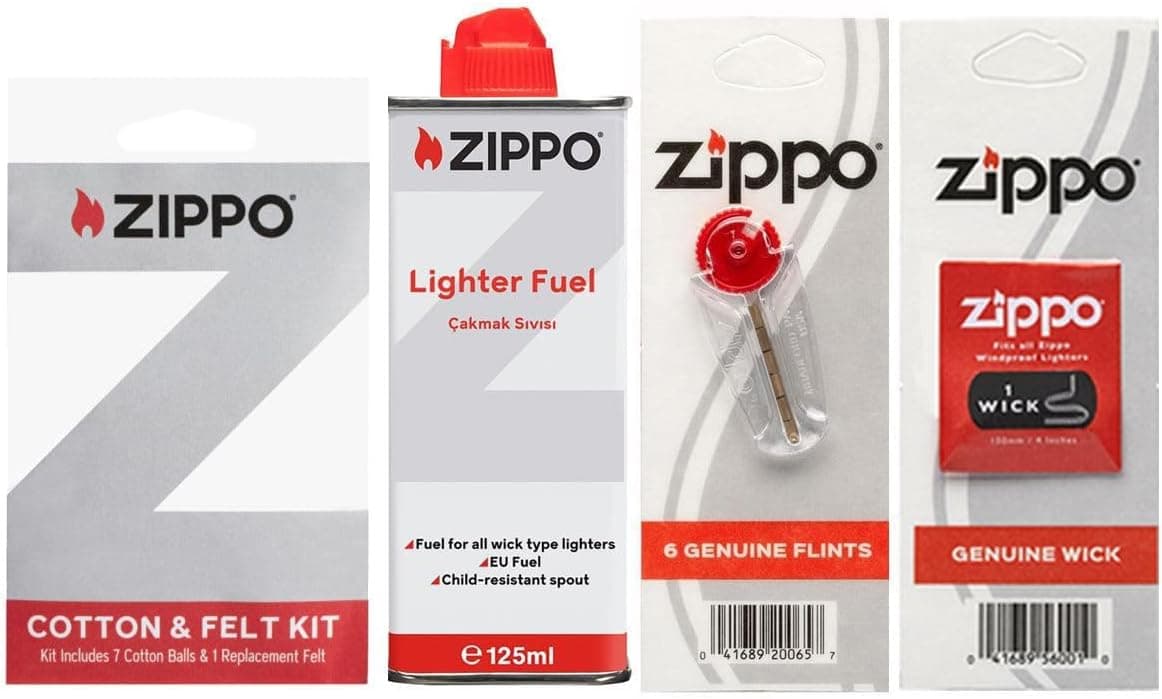 ست سنگ چخماق، فتیله، پنبه و نمد سوخت فندک Zippo مدل 3141-4 ست سنگ چخماق، فتیله، پنبه و نمد سوخت فندک Zippo مدل 3141-4
