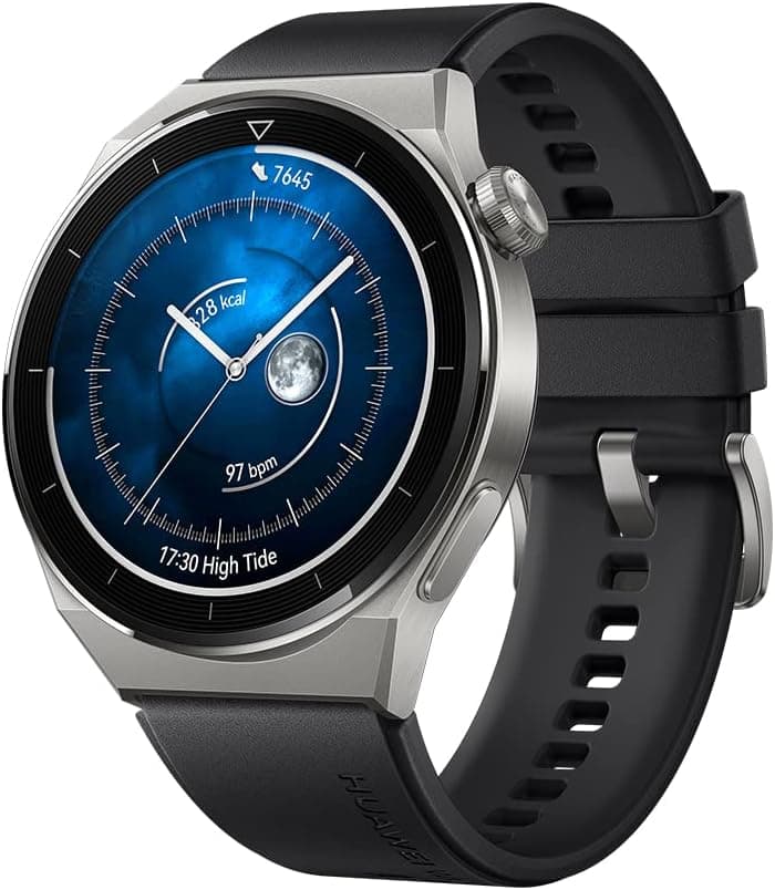 ساعت هوشمند HUAWEI با بدنه تیتانیومی و بند لاستیکی مشکی مدل Watch GT 3 Pro 46mm ساعت هوشمند HUAWEI با بدنه تیتانیومی و بند لاستیکی مشکی مدل Watch GT 3 Pro 46mm