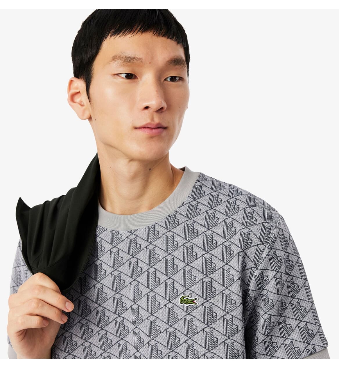 تیشرت مردانه Lacoste فیت کلاسیک یقه گرد مونوگرام خاکستری تیشرت مردانه Lacoste فیت کلاسیک یقه گرد مونوگرام خاکستری