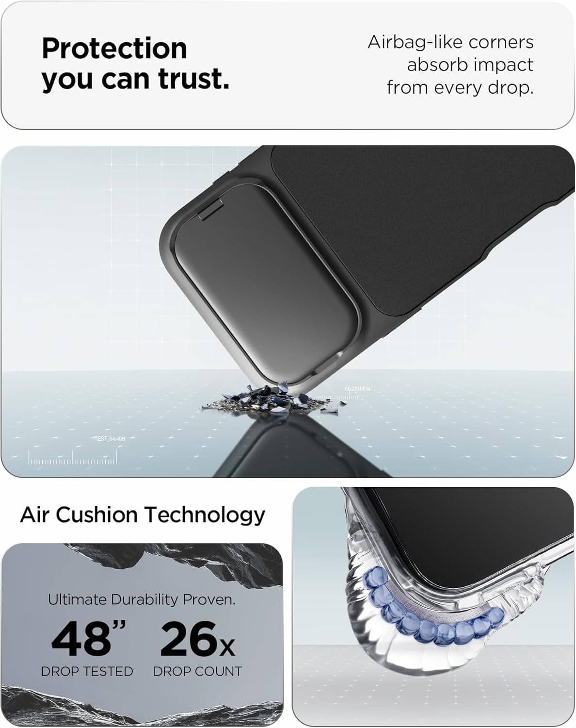 قاب MagSafe سازگار با iPhone 18 Pro / 17 Pro Spigen مشکی Optik Armor Mag Fit مدل ACS09953 قاب MagSafe سازگار با iPhone 18 Pro / 17 Pro Spigen مشکی Optik Armor Mag Fit مدل ACS09953