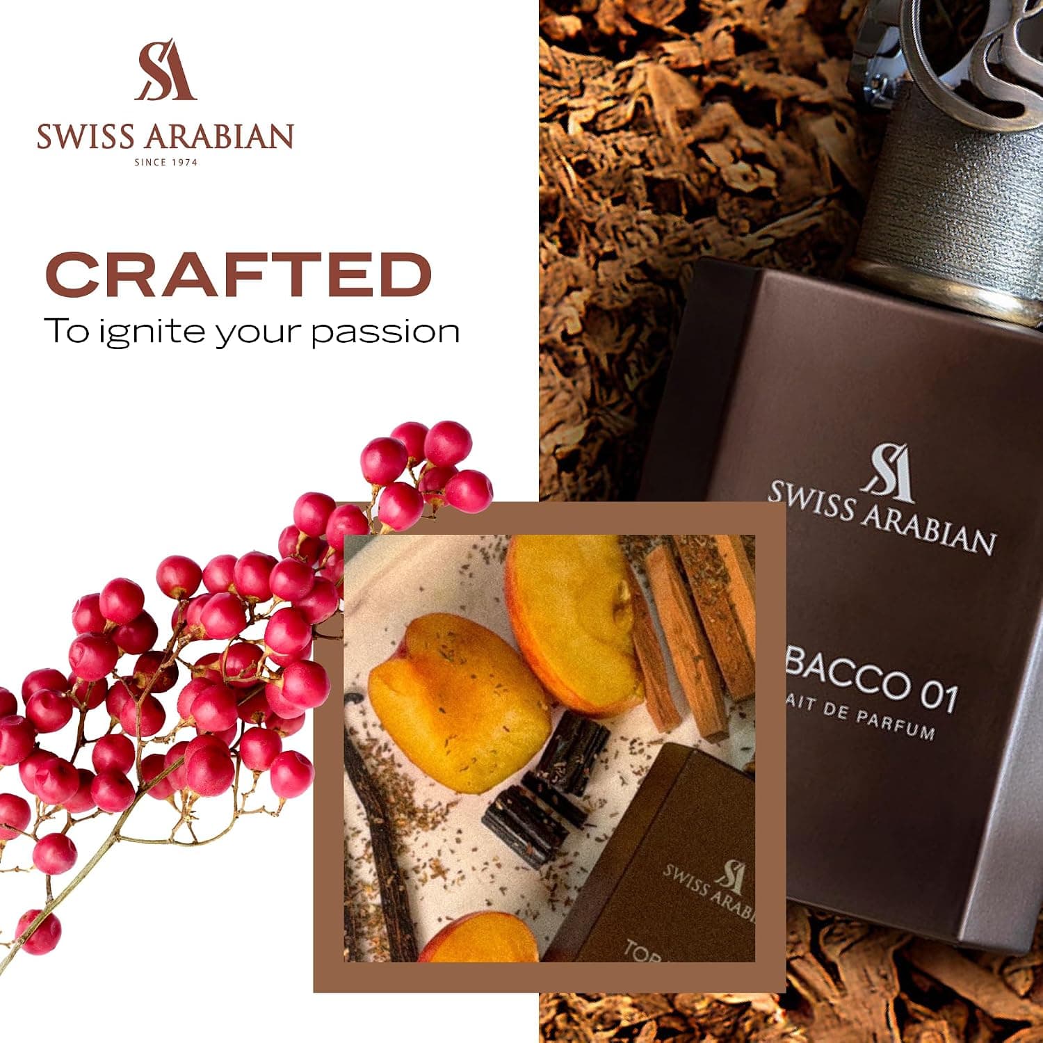 عطر اکستریت د پارفوم یونیسکس Swiss Arabian Tobacco 01 با رایحه شرقی و چوبی 50ml عطر اکستریت د پارفوم یونیسکس Swiss Arabian Tobacco 01 با رایحه شرقی و چوبی 50ml