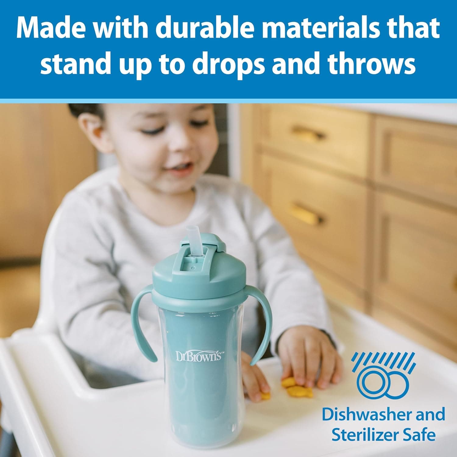 لیوان آبخوری Dr. Brown's مدل Milestones عایقدار با نی سبز 2-Pack 300 mL بدون BPA لیوان آبخوری Dr. Brown's مدل Milestones عایقدار با نی سبز 2-Pack 300 mL بدون BPA