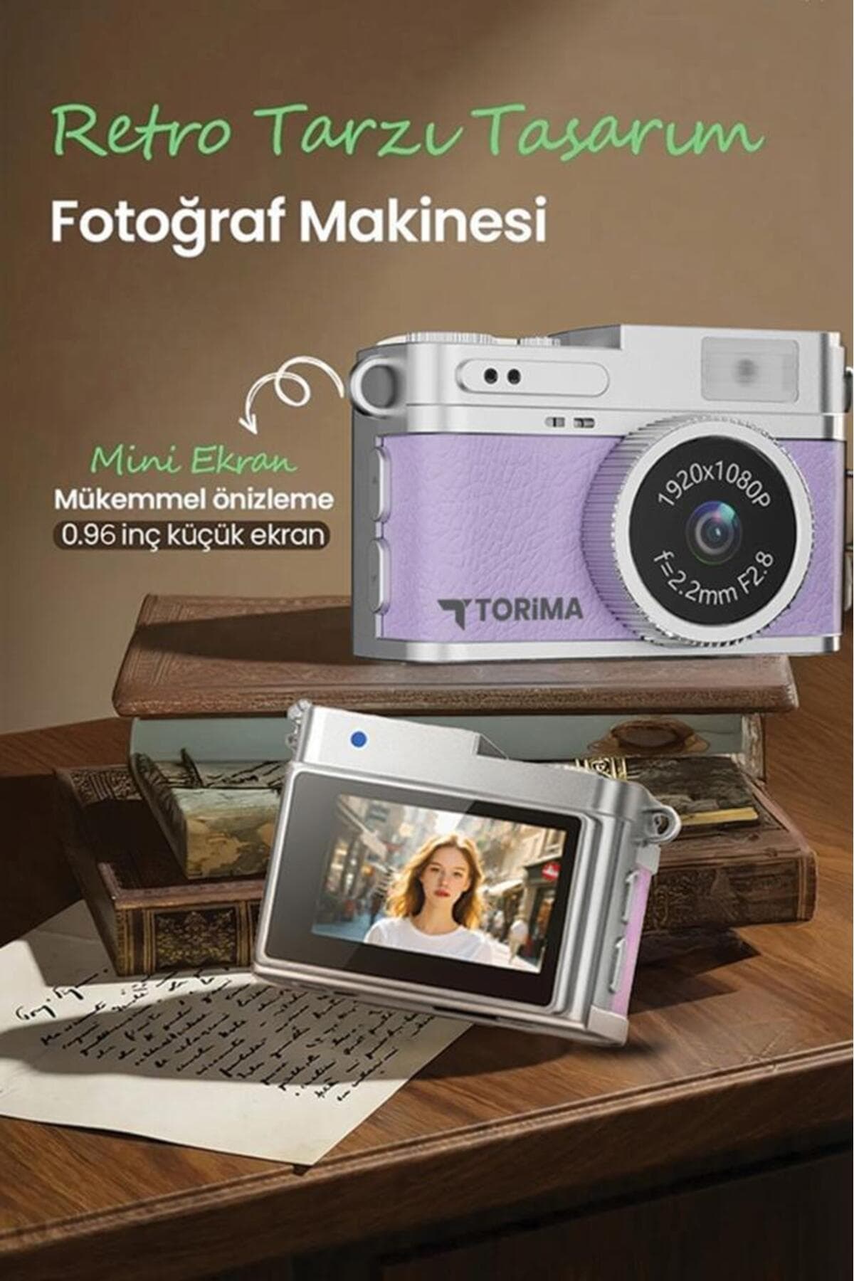 دوربین دیجیتال مینی Torima فیلمبرداری سلفی و ولاگ 1080P مدل CMR35 بنفش دوربین دیجیتال مینی Torima فیلمبرداری سلفی و ولاگ 1080P مدل CMR35 بنفش
