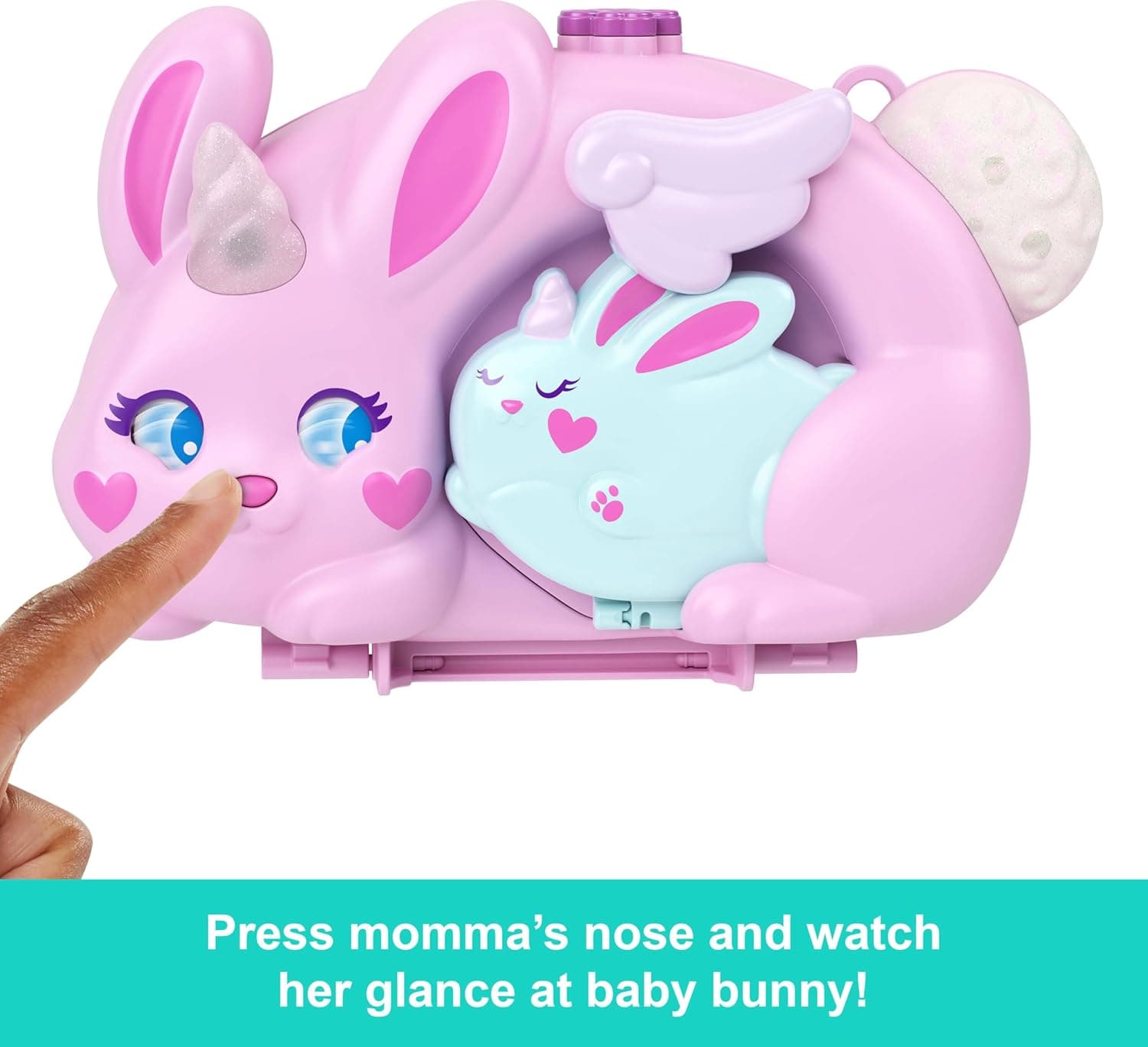 اسباببازی سفری پوشیدنی Polly Pocket با 2 عروسک کوچک و 12 لوازم جانبی، ست بازی کیفمانند 2-in-1 با تم خرگوش و تکشاخ مدل JFT88 اسباببازی سفری پوشیدنی Polly Pocket با 2 عروسک کوچک و 12 لوازم جانبی، ست بازی کیفمانند 2-in-1 با تم خرگوش و تکشاخ مدل JFT88