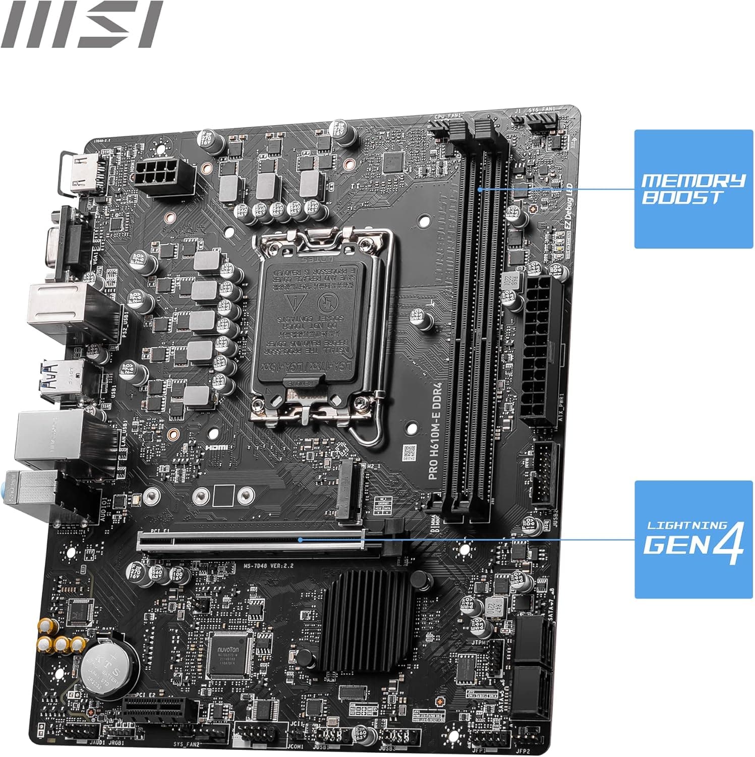 مادربرد گیمینگ MSI Intel H610 سوکت 1700 DDR4 mATX مدل PRO H610M-E مادربرد گیمینگ MSI Intel H610 سوکت 1700 DDR4 mATX مدل PRO H610M-E