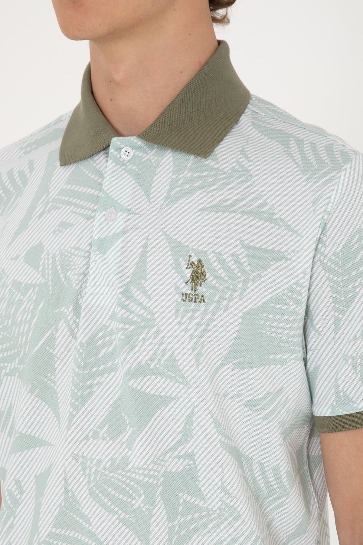 تیشرت مردانه U.S. Polo Assn. فیت معمولی یقه پولو سبز آبی مدل 50306854-VR048 تیشرت مردانه U.S. Polo Assn. فیت معمولی یقه پولو سبز آبی مدل 50306854-VR048