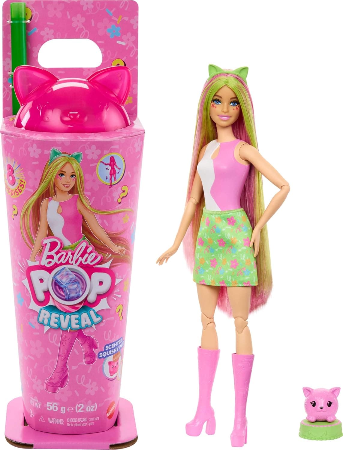 ست عروسک مد و لوازم جانبی Barbie سری Treat با تم Donut Dreams و حیوان خانگی، 8 غافلگیری شامل تغییر رنگ مدل JFY60 ست عروسک مد و لوازم جانبی Barbie سری Treat با تم Donut Dreams و حیوان خانگی، 8 غافلگیری شامل تغییر رنگ مدل JFY60
