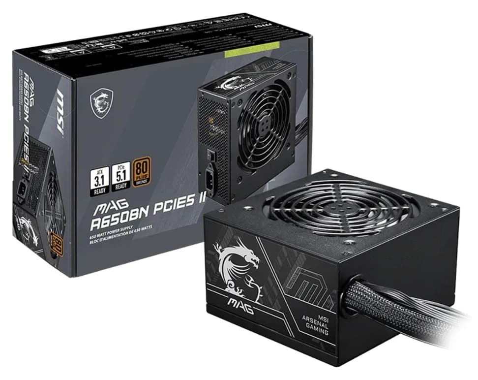 منبع تغذیه MSI مدل MAG A650BN PCIE5 II 650W 80+ Bronze منبع تغذیه MSI مدل MAG A650BN PCIE5 II 650W 80+ Bronze