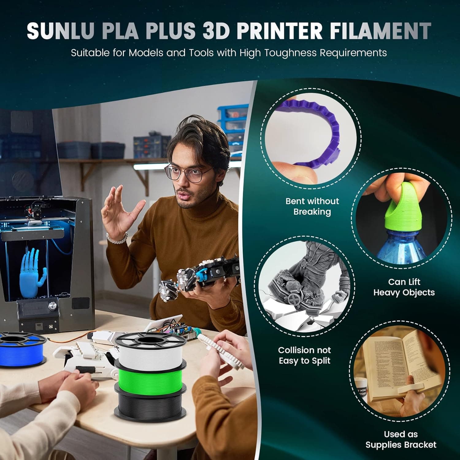 فیلامنت پرینتر سه بعدی SUNLU PLA+ 1.75 mm 1 kg ماژنتا فیلامنت پرینتر سه بعدی SUNLU PLA+ 1.75 mm 1 kg ماژنتا