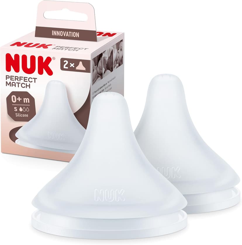 سرپستانک شیشه شیر NUK Perfect Match سیلیکونی ضد نفخ بدون BPA کوچک 2 عددی سرپستانک شیشه شیر NUK Perfect Match سیلیکونی ضد نفخ بدون BPA کوچک 2 عددی