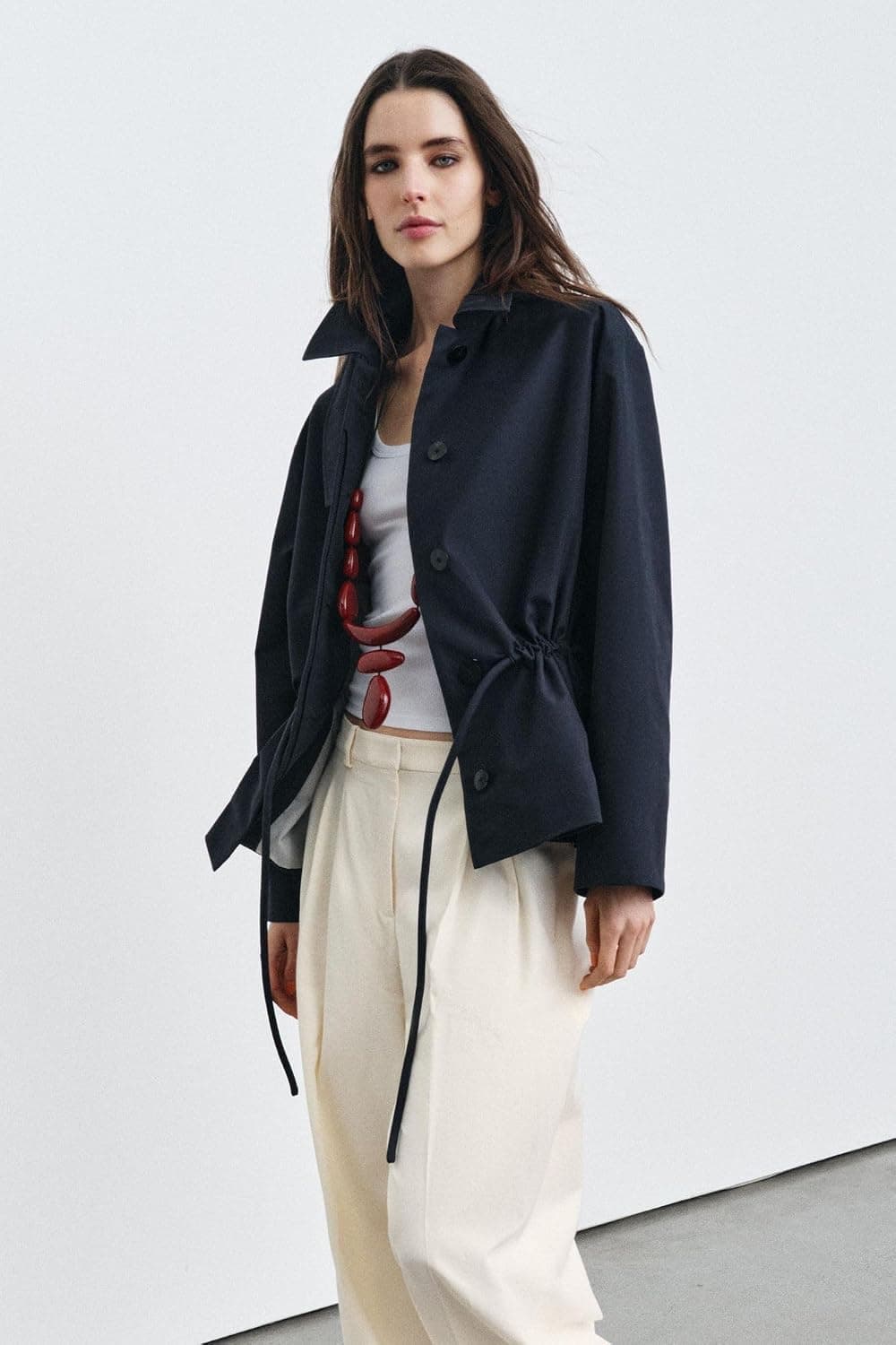 پارکا مردانه Zara کمربندی ZW COLLECTION پارکا مردانه Zara کمربندی ZW COLLECTION