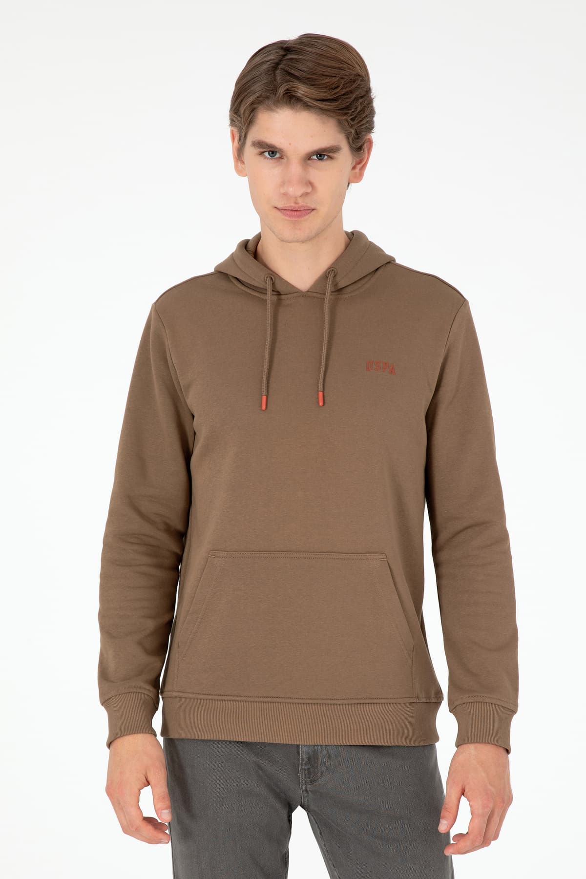 سویشرت کلاهدار مردانه U.S. Polo Assn. خاکی کرکدار مدل 50295176-VR027 سویشرت کلاهدار مردانه U.S. Polo Assn. خاکی کرکدار مدل 50295176-VR027