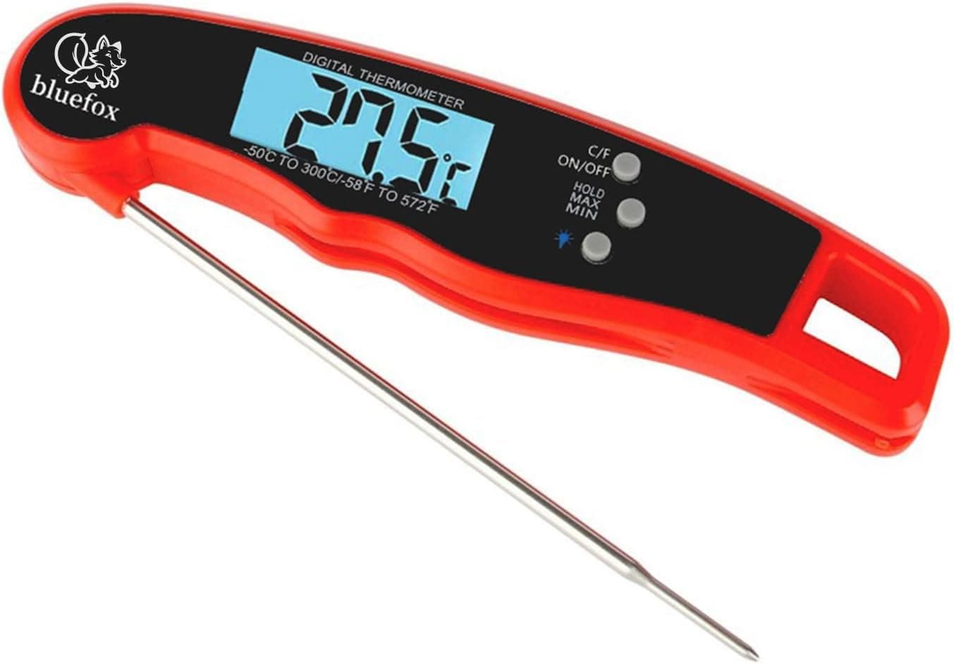 ترمومتر دیجیتال آشپزخانه Bluefox مغناطیسی تاشو، پروب ۲۴۰ درجهای، -50 تا 300°C ترمومتر دیجیتال آشپزخانه Bluefox مغناطیسی تاشو، پروب ۲۴۰ درجهای، -50 تا 300°C