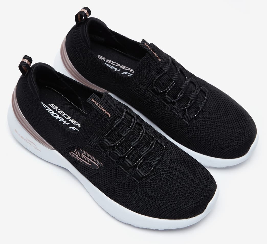 کفش ورزشی زنانه Skechers SKECH-AİR DYNAMİGHT PERFECT STEPS سیاه/صورتی طلایی مدل 149754 BKRG کفش ورزشی زنانه Skechers SKECH-AİR DYNAMİGHT PERFECT STEPS سیاه/صورتی طلایی مدل 149754 BKRG