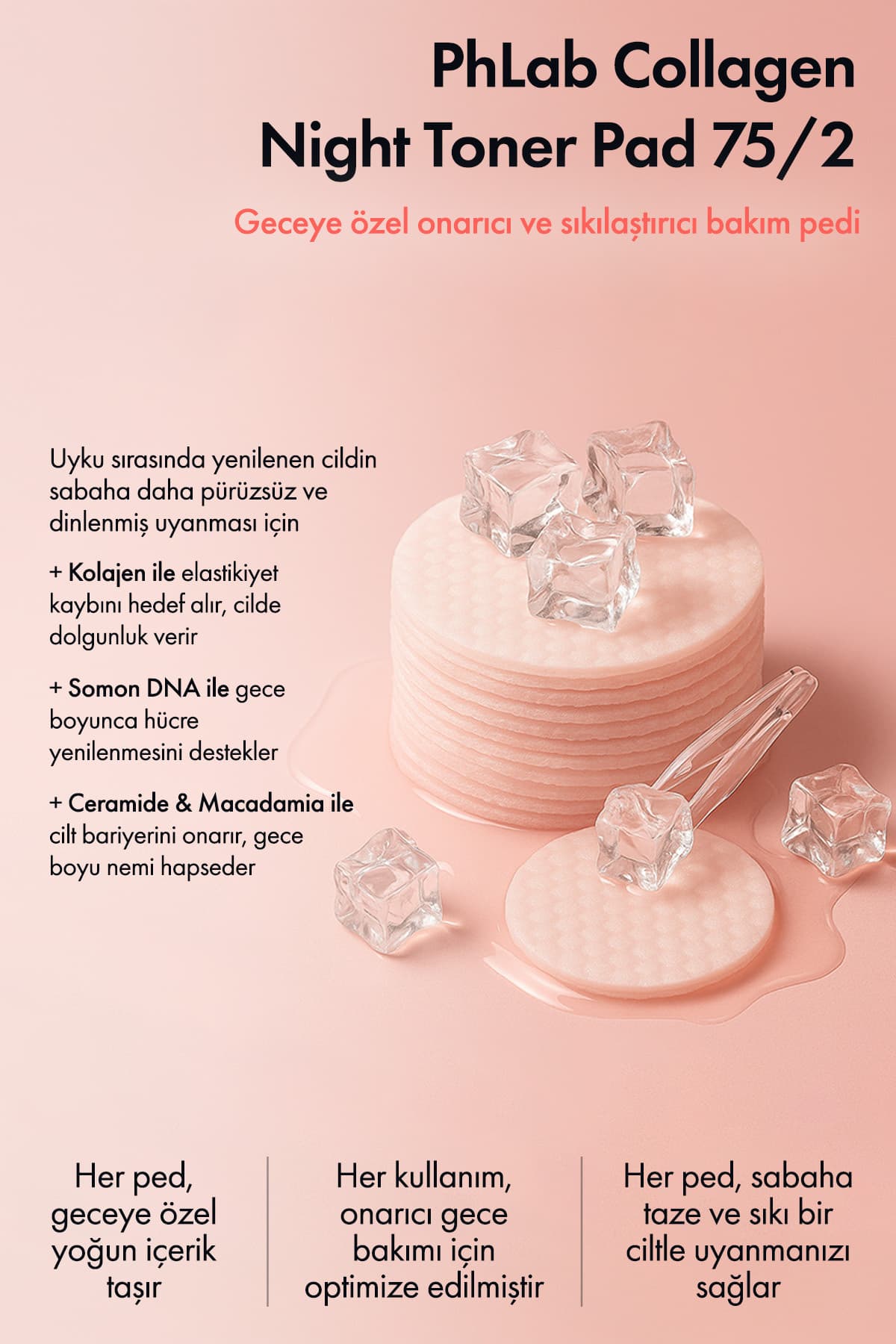 پد تونر Ph Lab Collagen Night با DNA سالمون مراقبت شبانه 60 عددی پد تونر Ph Lab Collagen Night با DNA سالمون مراقبت شبانه 60 عددی