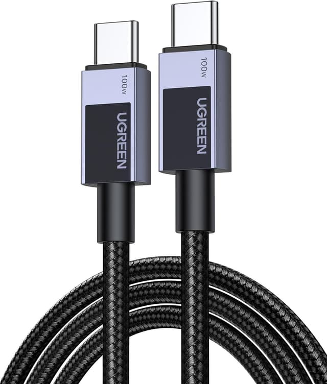 کابل USB-C به USB-C UGREEN شارژ سریع 100W بافتهشده 2M کابل USB-C به USB-C UGREEN شارژ سریع 100W بافتهشده 2M