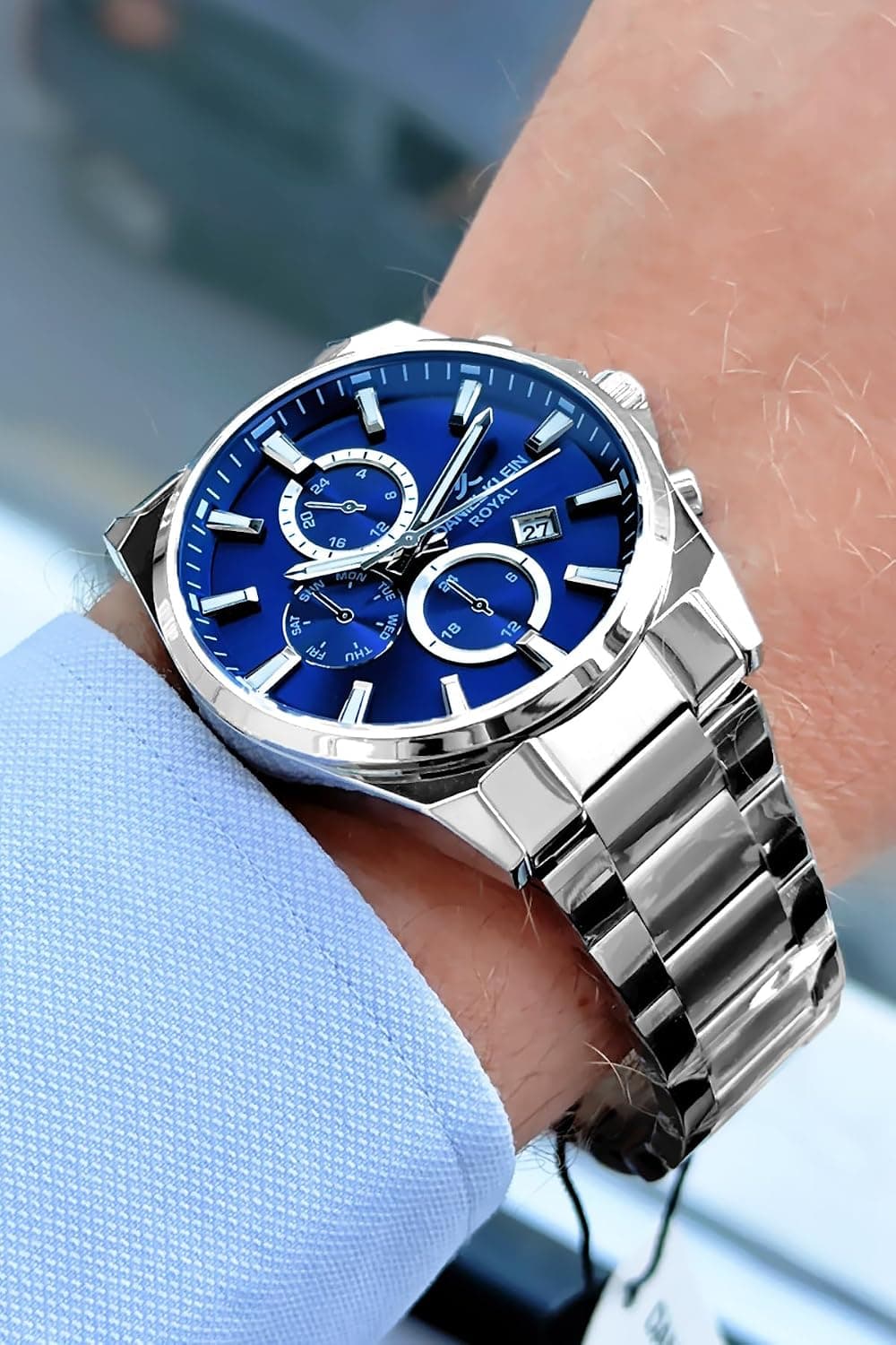 ساعت مردانه Daniel Klein ضد آب 3 ATM نقرهای بند فولادی تقویمدار کوارتز ساعت مردانه Daniel Klein ضد آب 3 ATM نقرهای بند فولادی تقویمدار کوارتز