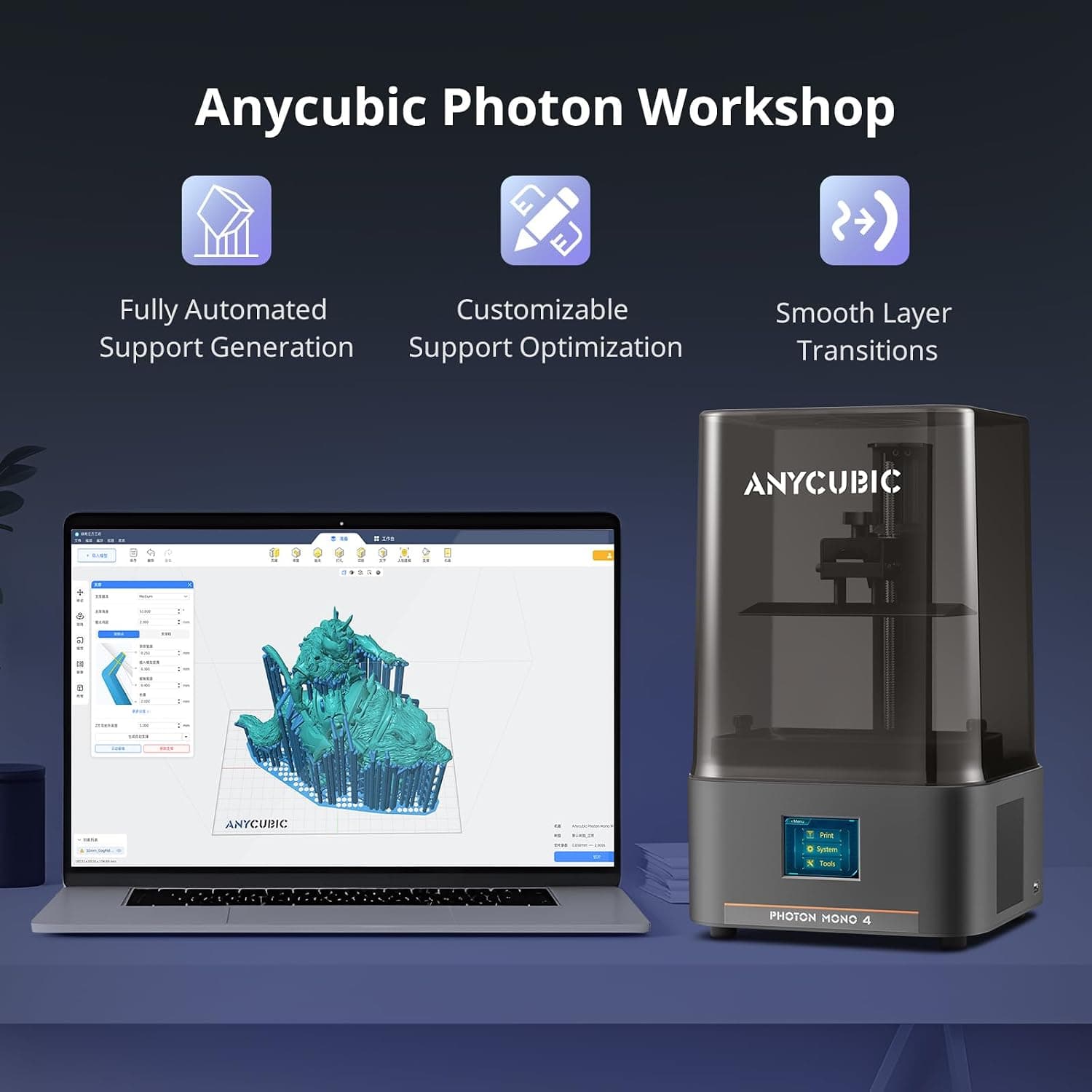 چاپگر سه بعدی ANYCUBIC مدل Photon Mono 4 چاپگر سه بعدی ANYCUBIC مدل Photon Mono 4
