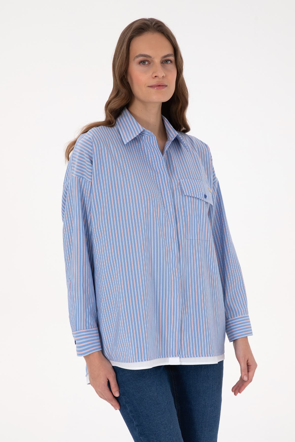 پیراهن زنانه U.S. Polo Assn. راهراه آستینبلند آبی سلطنتی مدل 50316369-VR032 پیراهن زنانه U.S. Polo Assn. راهراه آستینبلند آبی سلطنتی مدل 50316369-VR032