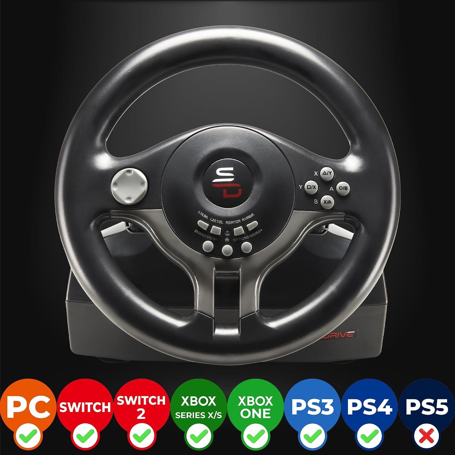 فرمان بازی مسابقهای Subsonic Superdrive مدل SV200 با پدال و دندهپاروی فرمان بازی مسابقهای Subsonic Superdrive مدل SV200 با پدال و دندهپاروی