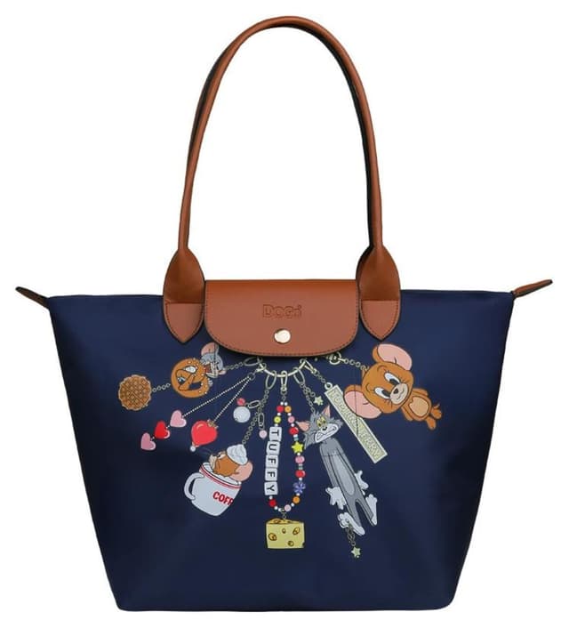کیف دستی زنانه Dogo وگان سرمهای Large Looney Tunes Tom&Jerry Charms کیف دستی زنانه Dogo وگان سرمهای Large Looney Tunes Tom&Jerry Charms