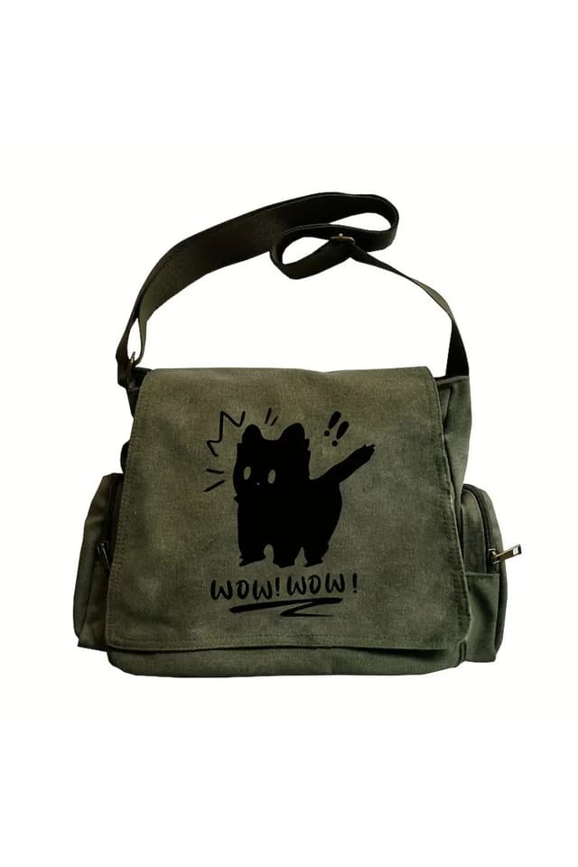 کیف پستچی یونیسکس Toum سبز با طرح فانتزی چاپی کیف پستچی یونیسکس Toum سبز با طرح فانتزی چاپی